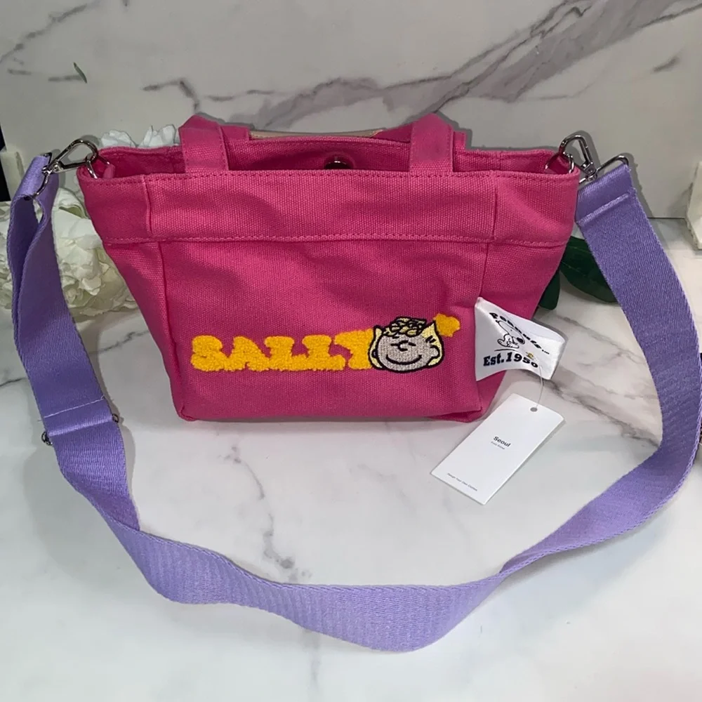 NWT Peanuts Sally Brown Pink Purse Hand & Crossbody Strap - Picture 7 of 17